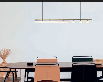 Sala de Jantar moderna com Lustre Moderno de LED Quadrados Sogno Preto
